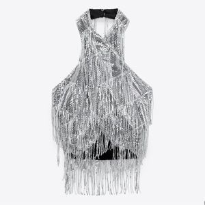 Zara Sequin Wrap Halter Top Size Small 9144/569 Bloggers Favorite